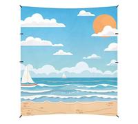 The Beach by The Sea, tenda da spiaggia stabile UPF50+, impermeabile, con tasche per sabbia, per campeggio, picnic, cortile e pesca