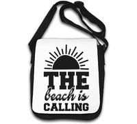 The Beach Is Calling Minimalist Sun Graphic Borsa a tracolla bianca