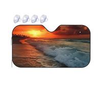 The Beach Sunset Parasole per parabrezza auto 2025 parasole pieghevole per auto divertente parasole per auto parasole anteriore copertura per interni automobilistici protezione solare media