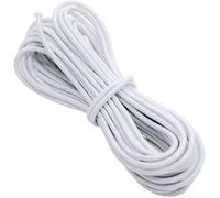 The Bead Shop - Corda elastica per la creazione di bracciali, gioielli e perline, corda elastica rotonda ad alta resistenza, per maschere, cappelli, 3 mm, 5 m, colore: bianco