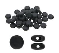 The Beadsmith Fablastic, serrature per cavi, 10 mm, rotonde, colore nero, in silicone, 48 pezzi, per corda elastica di regolazione, tappo antiscivolo