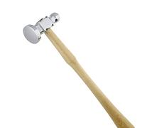 The Beadsmith Martello da caccia bifacciale, manico in legno, testa in acciaio da 5,7 cm, con una pallina da 14 mm e una faccia bombata da 25 mm, strumento per la lavorazione dei metalli utilizzato