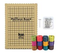 The Beadsmith Mini Macrame Combo - Include pannello di perline, spilli a T, assortimento di colori S-Lon Cord, progetto braccialetto e istruzioni - ideale per fissare e creare creazioni macramè e
