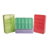 The Beadsmith Personality Case Organizer Color-Coded Organizzatori, 4 Scatole Impilabili, 22 Scomparti in totale, Organizzatore per gioielli, Scatola per Attrezzature per Chiodi