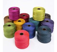 The Beadsmith S-Lon Bead Cord - Cordoncino in nylon intrecciato da 0,5 mm per corda, confezione da 12, mix di saturazione, TEX210, 70 metri per bobina