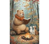 The Bear's Autumn Storytime: A Creative Journal for Kids with an Adorable Bear Reading to Two Playful Dogs in a Cozy Fall Setting - 80 Pages for ... - Perfect Size 6x9 Inches 15.24x22.86 cm