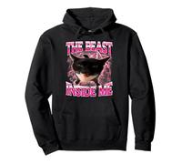The Beast Inside Me Meme Divertente Gatto per Uomini, Donne, Bambini Felpa con Cappuccio