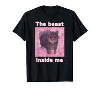 The Beast Inside Me Meme Gatto Divertente Stupido Gatto Internet Meme Maglietta