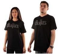 The Beatles Blk Drop T Logo ufficiale Uomo maglietta unisex