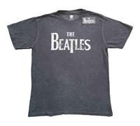 The Beatles Drop T Logo Grey ufficiale Uomo maglietta unisex