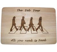 The Beatles Fab Four 4 - Tagliere per formaggi in legno duro, con incisione, idea regalo