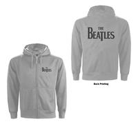 The Beatles Grey Drop T Logo autorizzato Felpa con Cappuccio