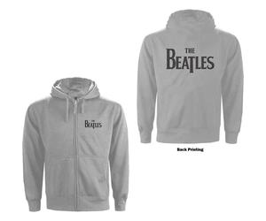 The Beatles Grey Drop T Logo autorizzato Felpa con Cappuccio