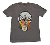 The Beatles Sgt Pepper & Drum Grey autorizzato Uomo maglietta