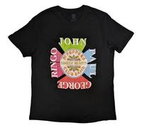 The Beatles Sgt Pepper Drum & Names ufficiale Uomo maglietta unisex