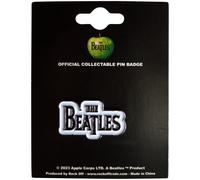 The Beatles Spilla in metallo Drop T Logo (White on Black) Ufficiale