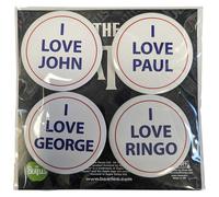 The Beatles Spilla in metallo Pack I Love 4 Pack Large Ufficiale