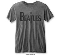 The Beatles T Shirt Drop T Logo Official Unisex Charcoal Grey Burnout XXL Grey (