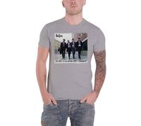 The Beatles T Shirt On Air Band Logo Official Unisex Grey Medium Grey