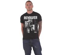 The Beatles T Shirt Revolver Tracklist Band Logo Nuovo Ufficiale Uomo Nero Size L