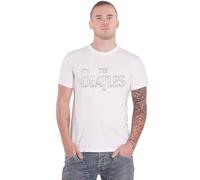 The Beatles T Shirt Ricamato Drop T Logo Ufficiale Bianco, XXL Unisex-Adulto