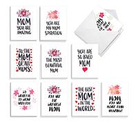 The Best Card Company Amazing Mom AM10351MDG-B2x10 - Set di 20 biglietti assortiti per la festa della mamma, 10 x 13 cm, con buste (10 disegni, 2 ciascuno)
