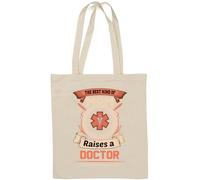 The Best Kind of Mom Raises A Doctor Yes My Son Bought Be This - Borsa in cotone naturale, colore: Bianco
