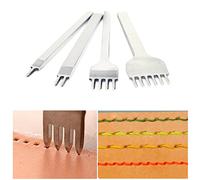 The Best Kingdom Nuovo Fai da te in pelle Craft Strumento 4 mm Foro CACCIASPINE 1 + 2 + 4 + 6 rebbi allacciatura cuciture Punch Acciaio al carbonio de