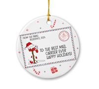 The Best Mail Carrier Ever Happy Holiday Ornamento Natalizio Carino Ornamenti Natalizia Unico Decorazioni Natalizie Da Appendere Per Casa Soggiorno Finestra