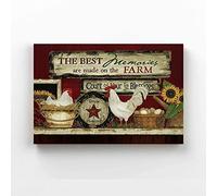 The Best Memories are Made On The Farm Farm Chicken Sign Decor Metal Sign Tin Sign Decor Poster Wall Art Poster 20 x 30 cm
