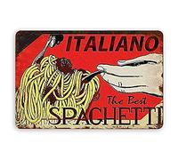 The Best Spaghetti Italiano Targhe in metallo, Decorazioni da parete vintage Retro Art Targa in metallo Decorazioni divertenti per la casa Bar Pub Cafe Farm Room Poster in metallo s 8x12 pollici