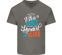 The Best Views Come Dal più Difficile Climb Uomo Scollo A V Cotone T-Shirt