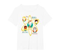 The Big Bang Theory Atomic Friends Maglietta, Donna Plus-Size, Bianco, 2X