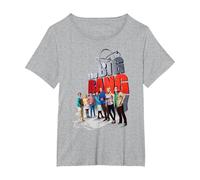 The Big Bang Theory Big Poster Maglietta, Donna Plus-Size, Grigio Melange, 2X
