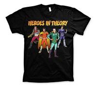 The Big Bang Theory Licenza Ufficiale TBBT - Heroes in Theory Maglietta (Nero), XX-Large