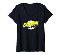 The Big Bang Theory Sheldon Bazinga Maglietta con Collo a V