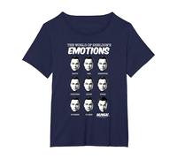 The Big Bang Theory Sheldon's Emotions Maglietta, Donna Plus-Size, Navy, 6X