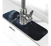 The Big Black Faced Lion Sink Splash Guard Tappetino per rubinetto, Ventosa per rubinetto della cucina, maniglia del rubinetto del rubinetto, vassoio raccogli gocce vassoio per asciugare il bagno