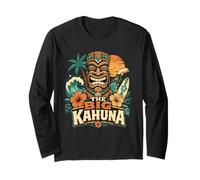 The Big Kahuna Hawaiian Tiki Surf Vintage Tropical Maglia a Manica