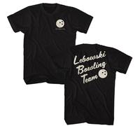 The Big Lebowski Bowling Squadra 2-Sided Nero Solido Adulto T-Shirt