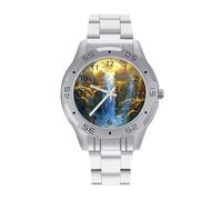The Big Moon - Orologio da polso da uomo, in acciaio inox, analogico, al quarzo, Stile:, regular, Bracciale