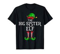 The Big Sister Elf Shirt Christmas Family Matching Group Elf Maglietta