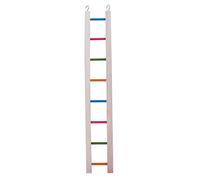 The Bird House Happy Pet, scaletta in Legno Multicolore a 10 gradini per Uccelli, Resistente, Altalena, Arrampicata, trespolo, Divertente, Accessorio per Gabbia per pappagalli, calopsitta, 92 cm