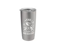 The Bird Watcher - Uccello vintage con binocolo Bicchiere termico in acciaio inox doppia parete