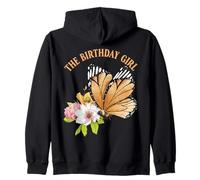 The Birthday Girl Butterfly Party Arancione Bambini Ragazze Donne Felpa con Cappuccio