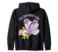 The Birthday Girl Butterfly Party Viola Bambini Ragazze Donne Felpa con Cappuccio
