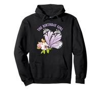The Birthday Girl Butterfly Party Viola Bambini Ragazze Donne Felpa con Cappuccio