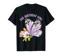 The Birthday Girl Butterfly Party Viola Bambini Ragazze Donne Maglietta