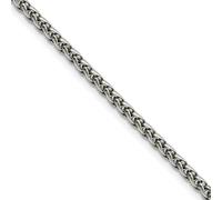 The Black Bow Jewelry - Collana da uomo in acciaio inox, 4 mm, a forma di grano