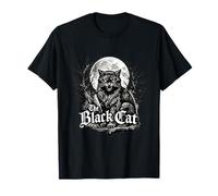 The Black Cat Gothic Vintage Horror Design Maglietta